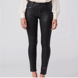 Paige Hoxton Ankle Skinny Jeans Black Fog Luxe Coating 25